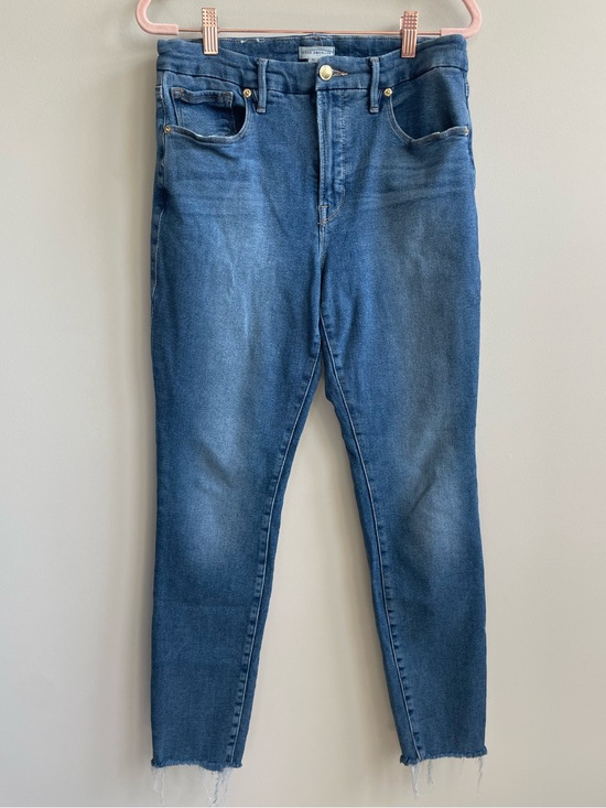 Good American Denim - Good American Good Legs Skinny High-Rise Raw Hem Blue Denim Jeans